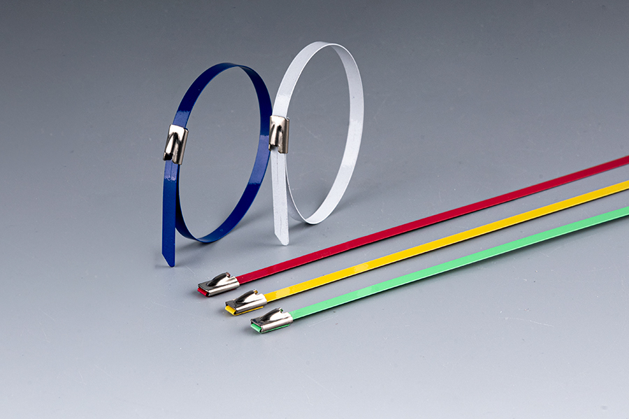 YJCS4.6~12Stainless steel locking colorful steel ball cable ties(201-304-316)